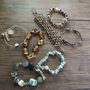 7 brown turquoise bracelets natural stones healing